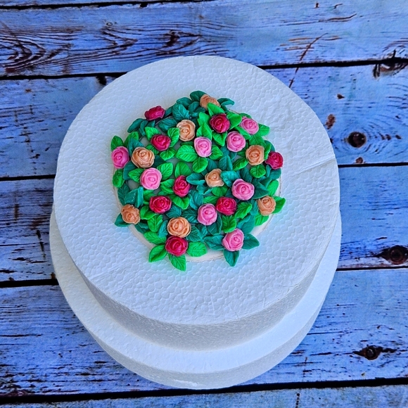 Pink and Sage Rose Spread Cake Topper - Picture 2 of 2